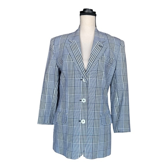 Susie Tompkins Gray Checkered Women's Blazer Size 4